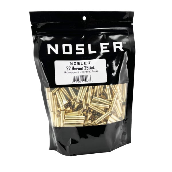 NOSLER BRASS 22 HORNET UNPRIMED BULK 250/BAG