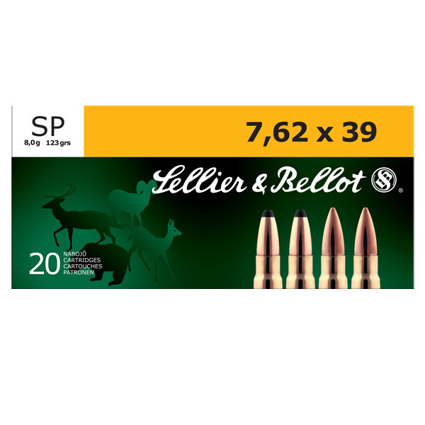 SELLIER & BELLOT AMMO 7.62x39 124gr SP 20/bx 30/cs