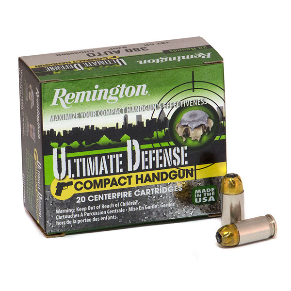 REMINGTON AMMO 380 ACP 102gr UD COMPACT BJHP 20/bx 25/cs