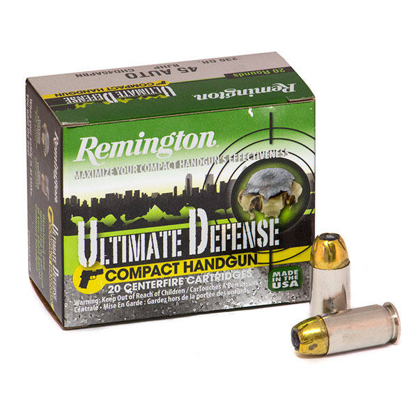 REMINGTON AMMO 45 ACP 230gr ULT DEFENSE BJHP 20/bx 25/cs