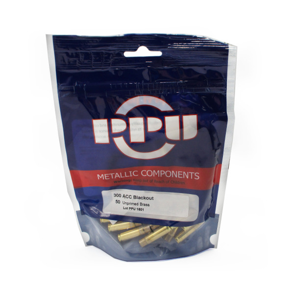 Prvi Partizan Brass 300 AAC Blackout Unprimed Bag of 50