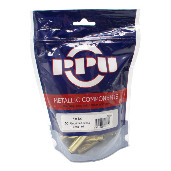 Prvi Partizan Brass 7x64 Brenneke Unprimed Bag of 50