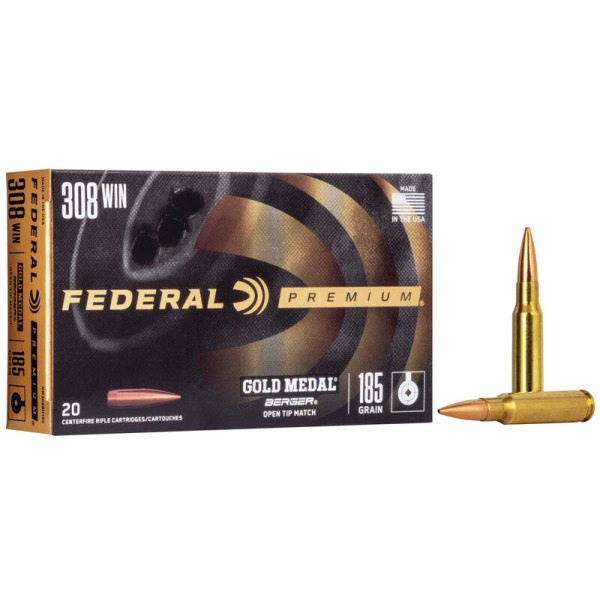 FEDERAL AMMO 308 WINCHESTER 185gr BERGER JUGG OTM 20/b 10/c