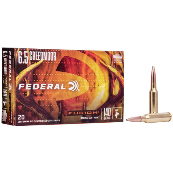 FEDERAL AMMO 6.5 CREEDMOOR 140gr FUSION 20/b 10/c