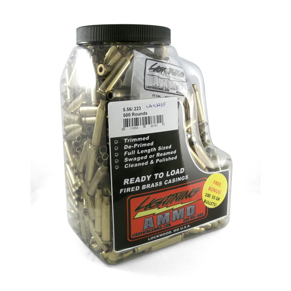 Lightning Brass 223 Remington Unprimed Jug of 500