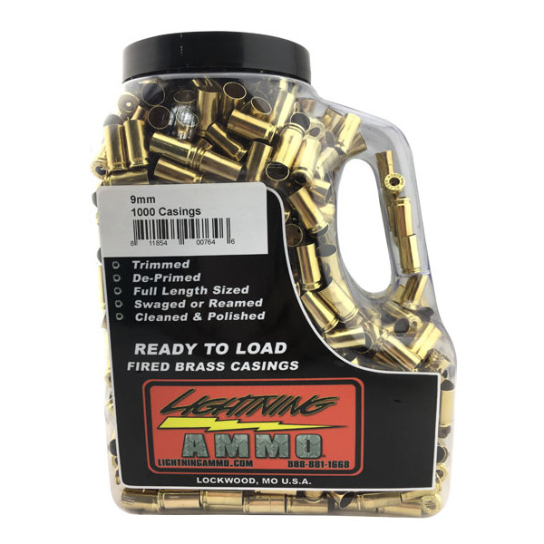 LIGHTNING FIRED BRASS 9MM "READY TO LOAD" 1000/JUG