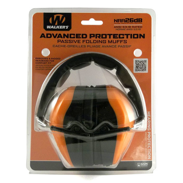 WALKERS DUAL COLOR PASSIV MUFF BLAZE ORANGE 6/CS