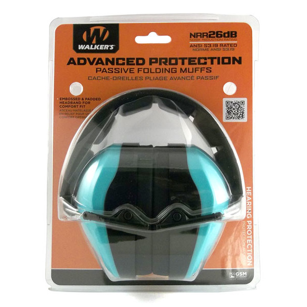 WALKERS DUAL COLOR 26dB PASSIVE MUFF AQUA BLUE 6c