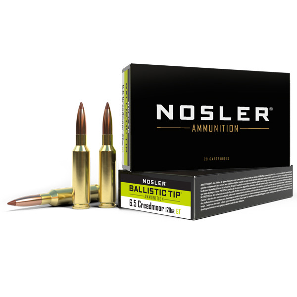 NOSLER AMMO 6.5 CREEDMOOR 120g BallisticTip 20b 10c