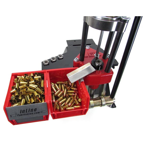InLine Fab Case Ejector System for LEE Classic Turret press (Rev Rotation) w/ Red Bins