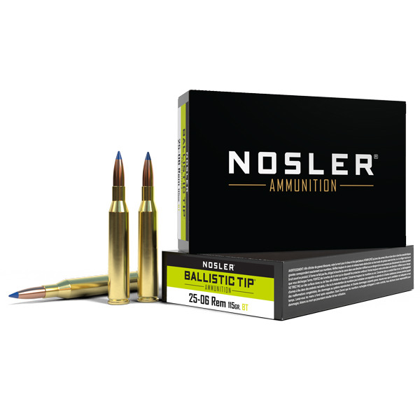 NOSLER AMMO 25-06 115gr BallisticTip 20/bx 10/cs