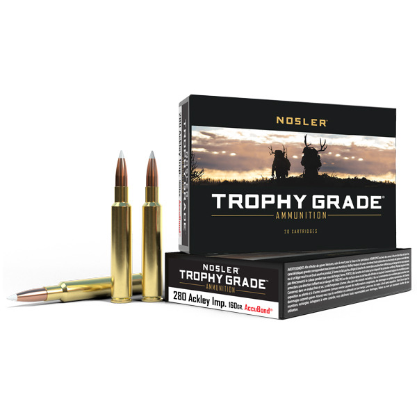 Nosler Ammo 280 Remington Ack 160gr AccuBond 20 per box