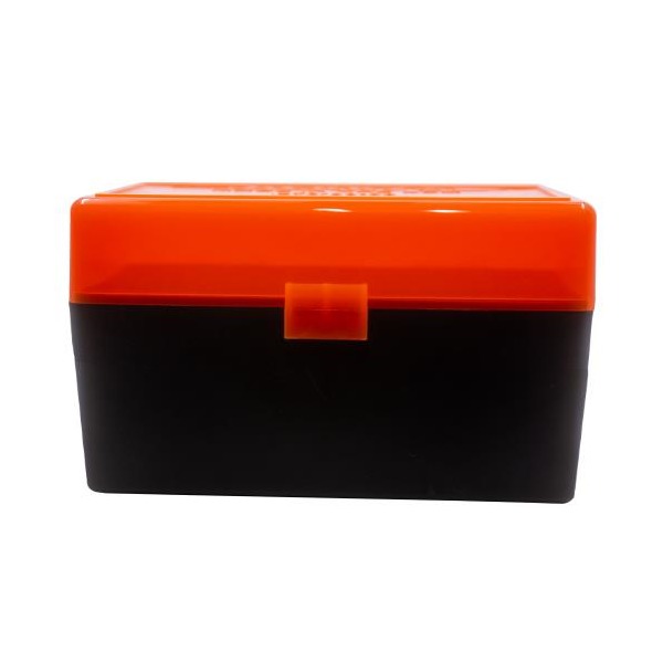 Flip Top 50 Round Ammo Box 222/223, Red with Black Base
