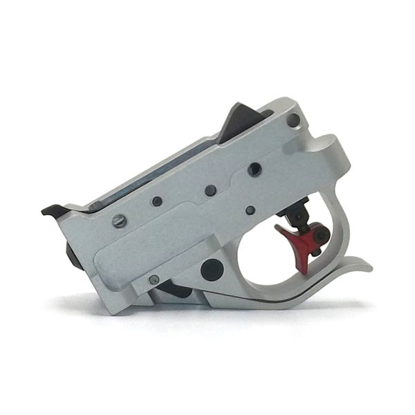 TIMNEY RUGER 10/22 *ADJ* TRIGGER SILVER w/RED SHOE