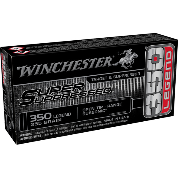 WINCHESTER AMMO 350 LEGEND 255gr SUPPRESSED FMJOT 20b 10c