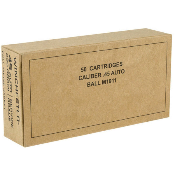 WINCHESTER AMMO 45 AUTO 230g FMJ SERVICE GRADE 50/bx 10/cs