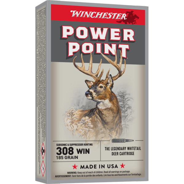 WINCHESTER AMMO 308 WINCHESTER SUPER-X 185gr PP SUB 20/bx 10/cs