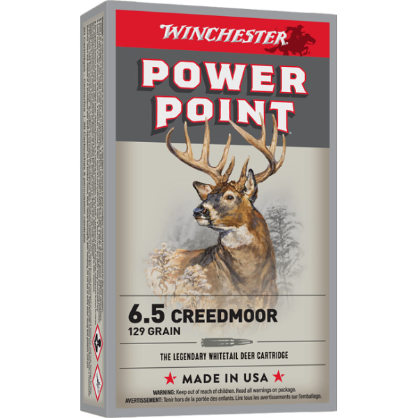 WINCHESTER AMMO 6.5MM CREEDMOOR 129gr POWER POINT 20/bx
