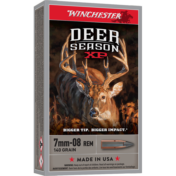 WINCHESTER AMMO 7MM-08 REMINGTON DEER- SEASON 140gr EP 20/b 10/c