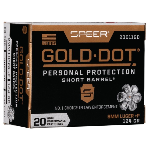 Speer Ammo 9MM+P 124gr GDHP-SB 20 per box