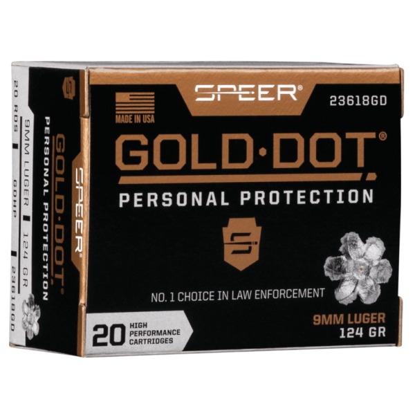 Speer Ammo 9MM 124gr GoldDot-HP 20 per box