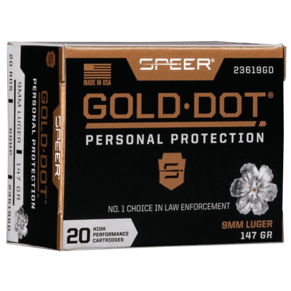 Speer Ammo 9MM 147gr GoldDot-HP 20 per box