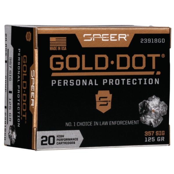 Speer Ammo 357 SIG 125gr GoldDot-HP Box of 20