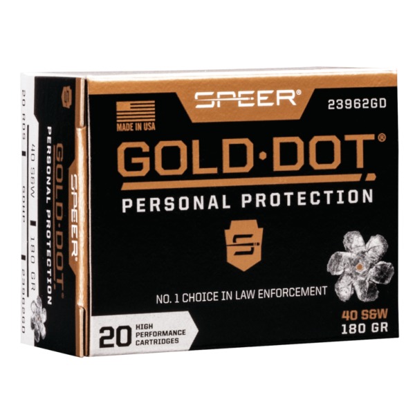 Speer Ammo 40 S&W 180gr GoldDot-HP 20 per box