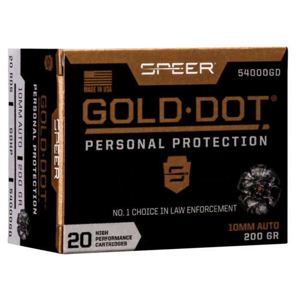 SPEER AMMO 10MM 200gr GoldDot-HP 20/bx 10/cs