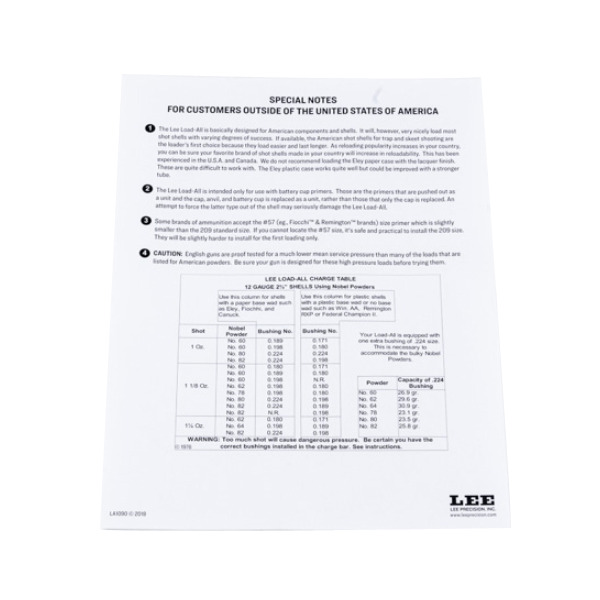 LEE SPARE SPECIAL NOTES **LA1090**