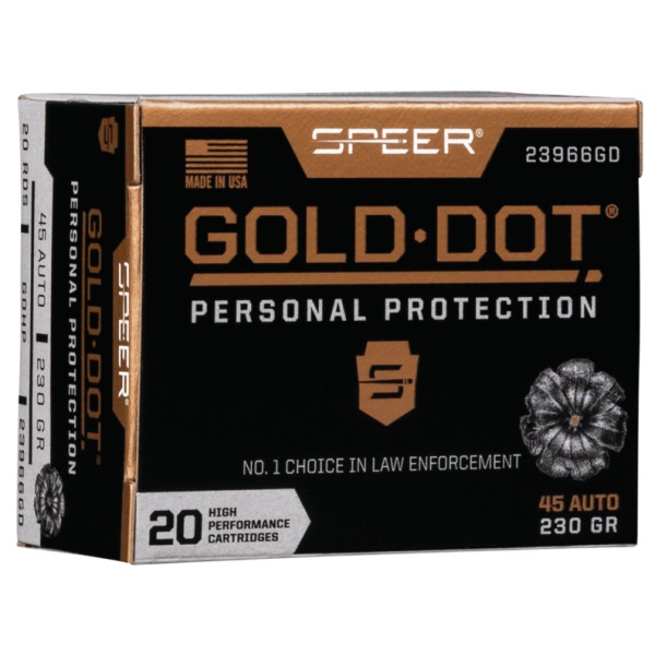 Speer Ammo 45 ACP 230gr GoldDot-HP 20 per box