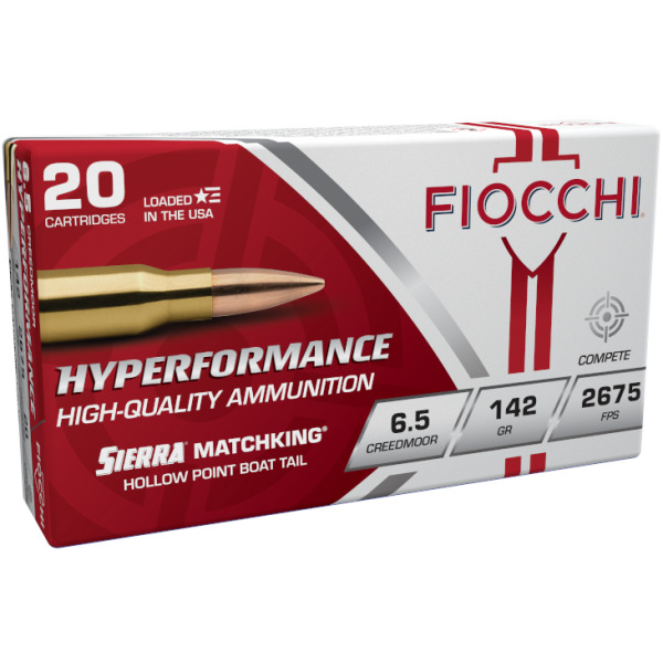 FIOCCHI AMMO 6.5mm CREEDMOOR 142gr MK-HPBT 20/b 10/c