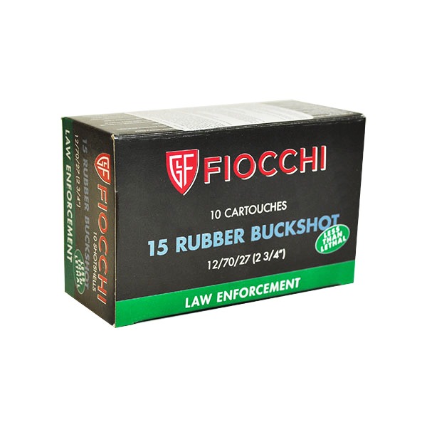 FIOCCHI RUBBER BUCK 12ga 2.75" 790fps 15pellets 10b 25c