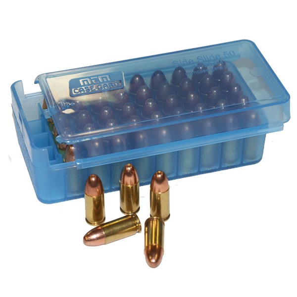 MTM PISTOL SIDE-SLIDE 50rd 9MM CLEAR BLUE