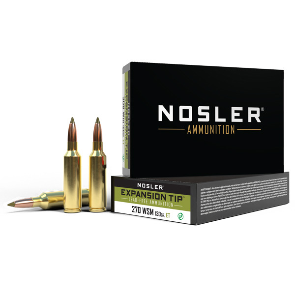 NOSLER AMMO 270 WSM 130gr LEAD FREE E-Tip 20b 10c