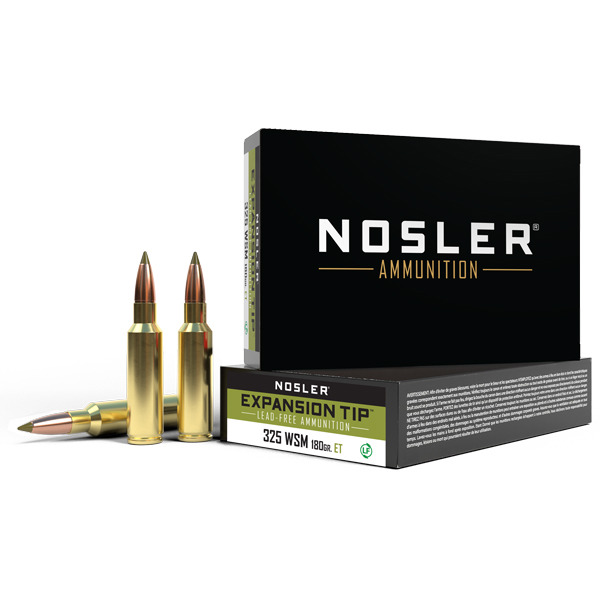 NOSLER AMMO 325 WSM 180gr LEAD FREE E-Tip 20b 10c