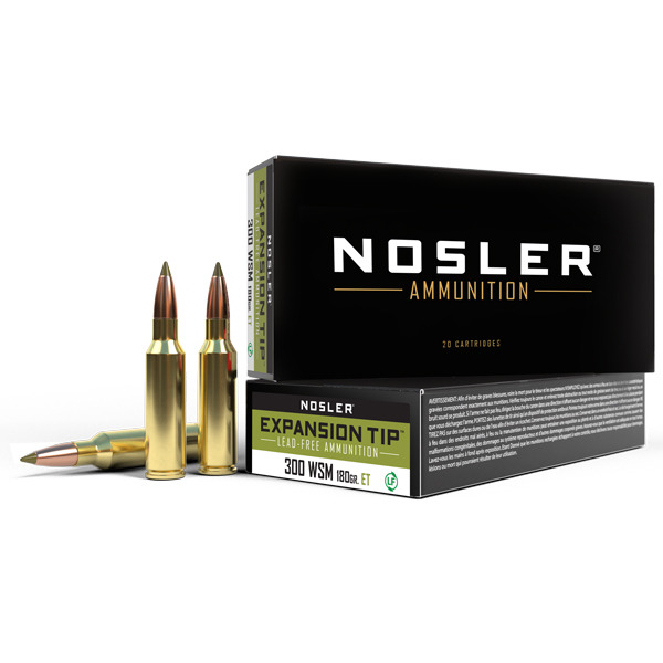 NOSLER AMMO 300 WSM 180gr LEAD FREE E-Tip 20b 10c