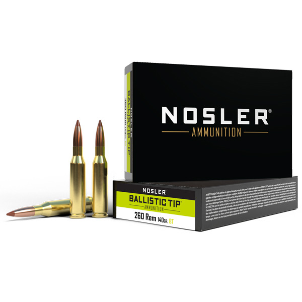NOSLER AMMO 260 REMINGTON 140gr Ball-Tip 20/bx 10/cs