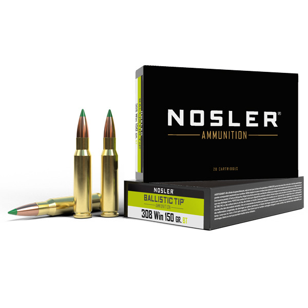 NOSLER AMMO 308 WINCHESTER 150gr Ball-Tip 20/bx 10/cs