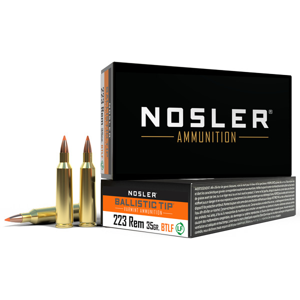 NOSLER AMMO 223 REMINGTON 35gr LEAD FREE BT 20/bx 20/cs