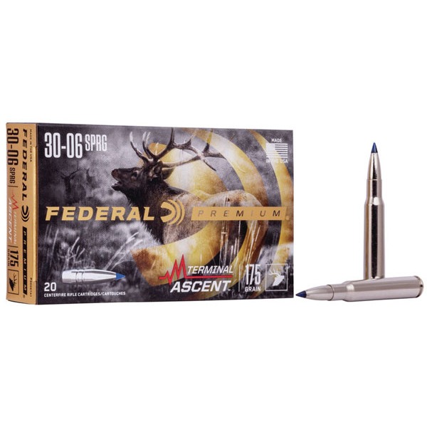 FEDERAL AMMO 30-06 SPR 175gr TERMINAL ASCENT 20bx 10cs