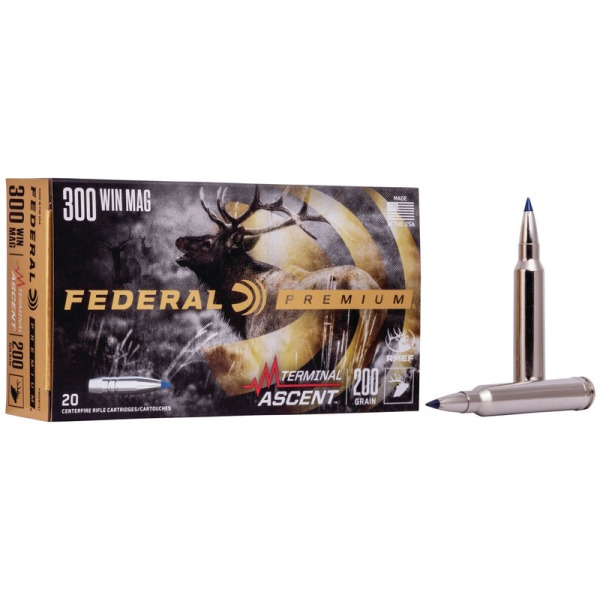 FEDERAL AMMO 300 WINCHESTER MAG 200g TERMINAL ASCENT 20b 10cs