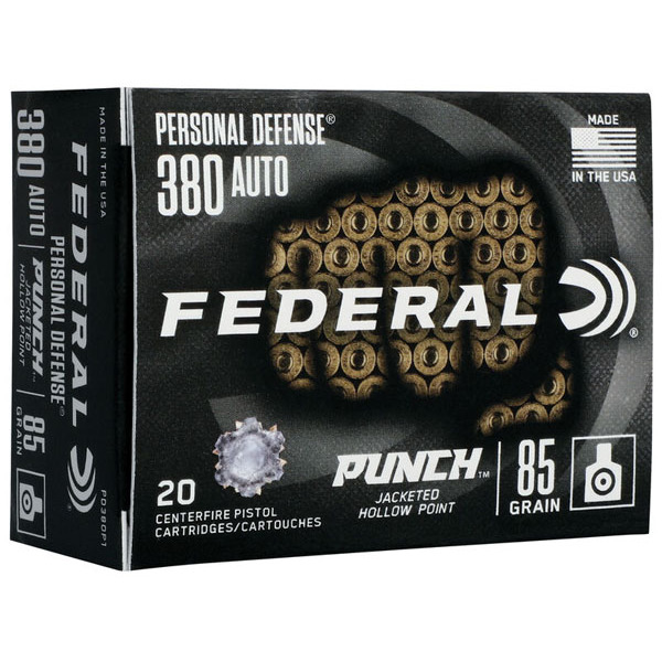 FEDERAL AMMO 380 ACP 85gr PUNCH JHP 20/bx 10/cs