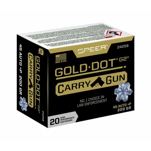 SPEER AMMO 45 ACP+P 200gr GD CARRY GUN HP 20/bx 10/