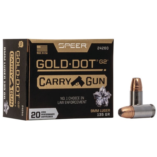 SPEER AMMO 9MM LUGER 135 gr GD CARRY HP 20bx 10/cs