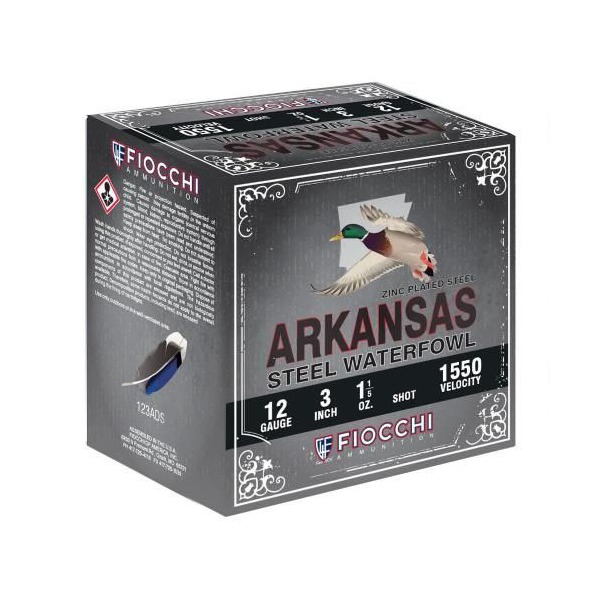 FIOCCHI AMMO 12ga 3" AR-STEEL 1550fps 1-1/5 #2 100bx 2c