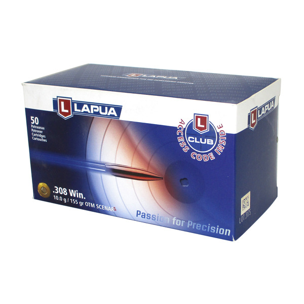 LAPUA AMMO 308 WINCHESTER 155gr SCENAR-L OTM 50/bx 12/cs