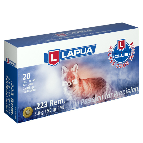 LAPUA AMMO 223 REMINGTON 55gr FMJ 20/bx 30/cs