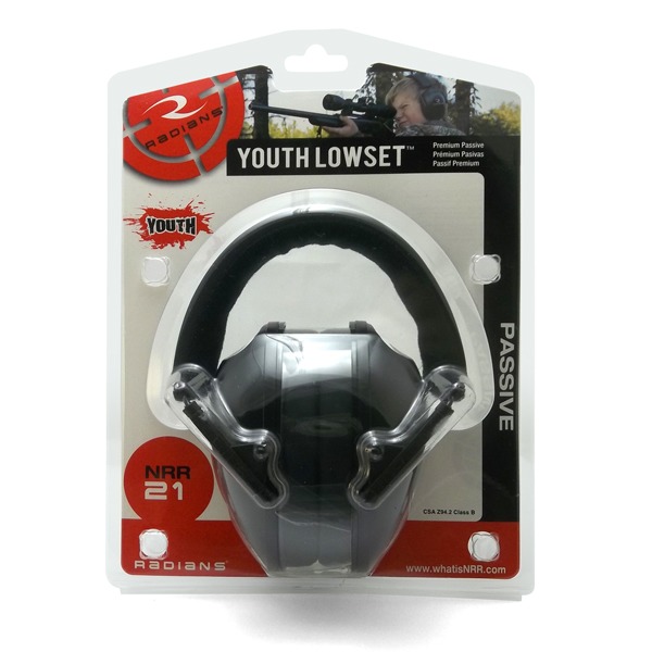 RADIANS YOUTH LOWSET EAR MUFF PASSIVE NRR21 BLACK