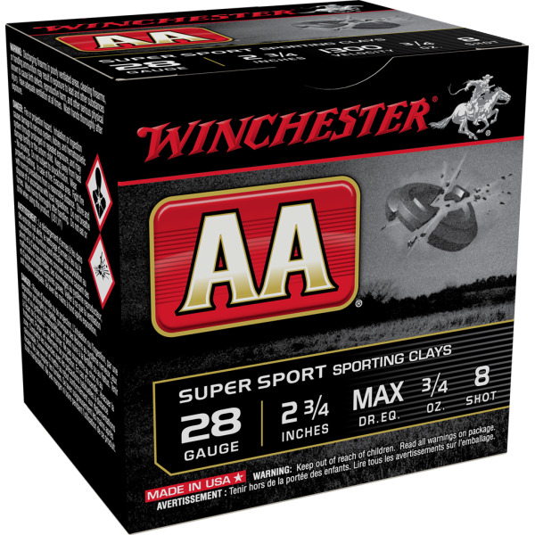 WINCHESTER AA 28ga S.C. .75oz 1300fps #8 250/cs